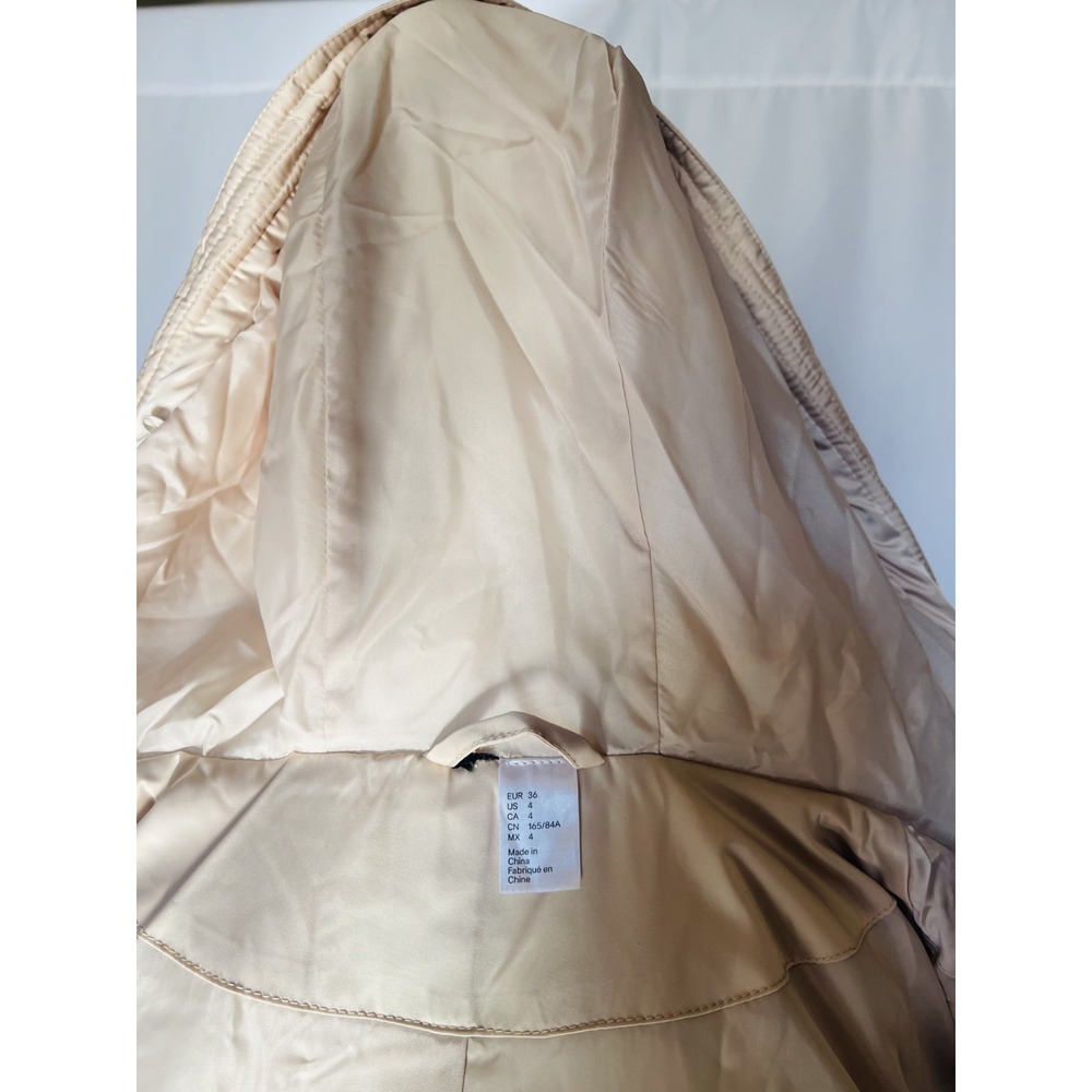 H&M Puffer Jacket Lightweight Size 4 Color Beige, button up closure - Picture 6 of 7